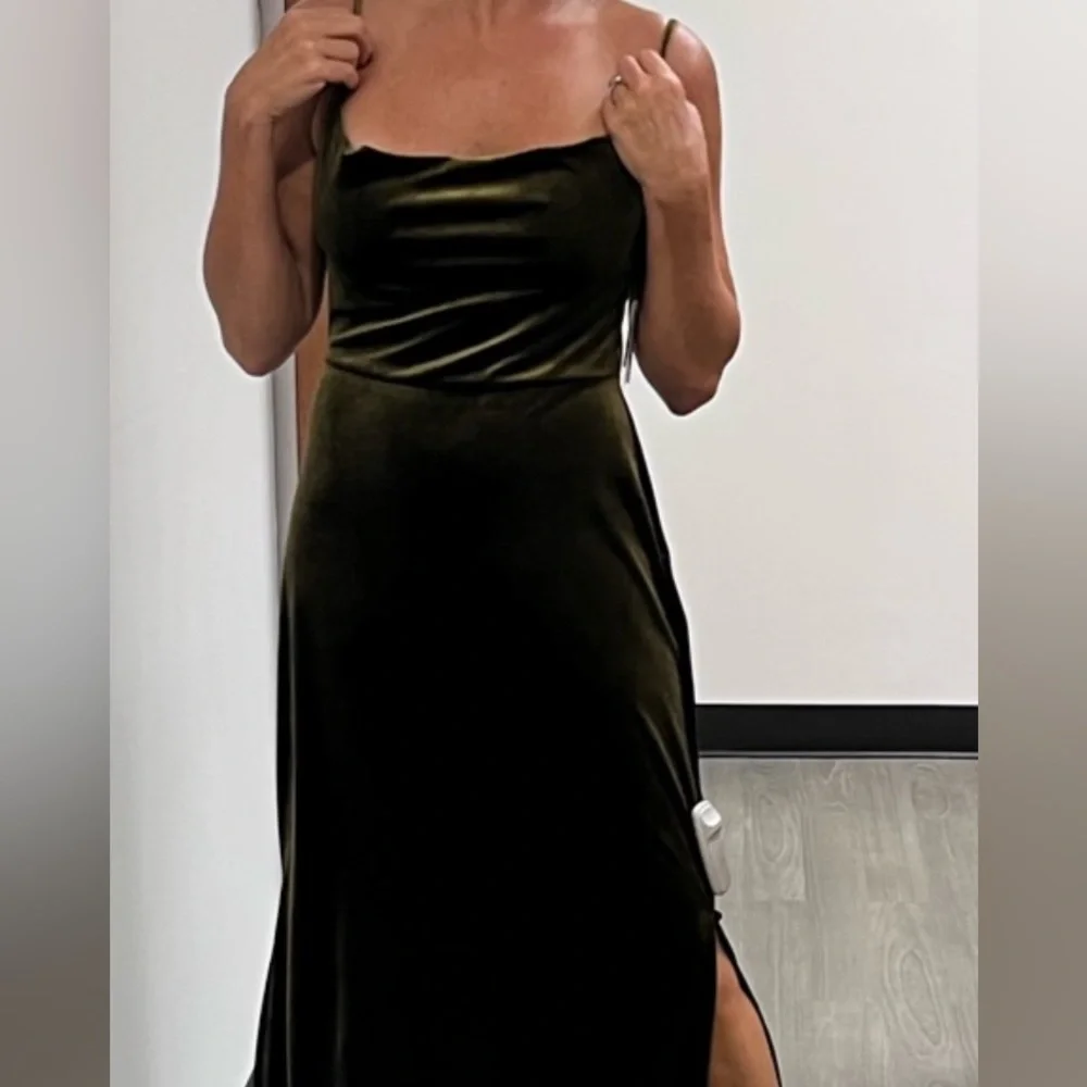 Size 6 Brushed Velvet maxi dress - Picture 1 of 2